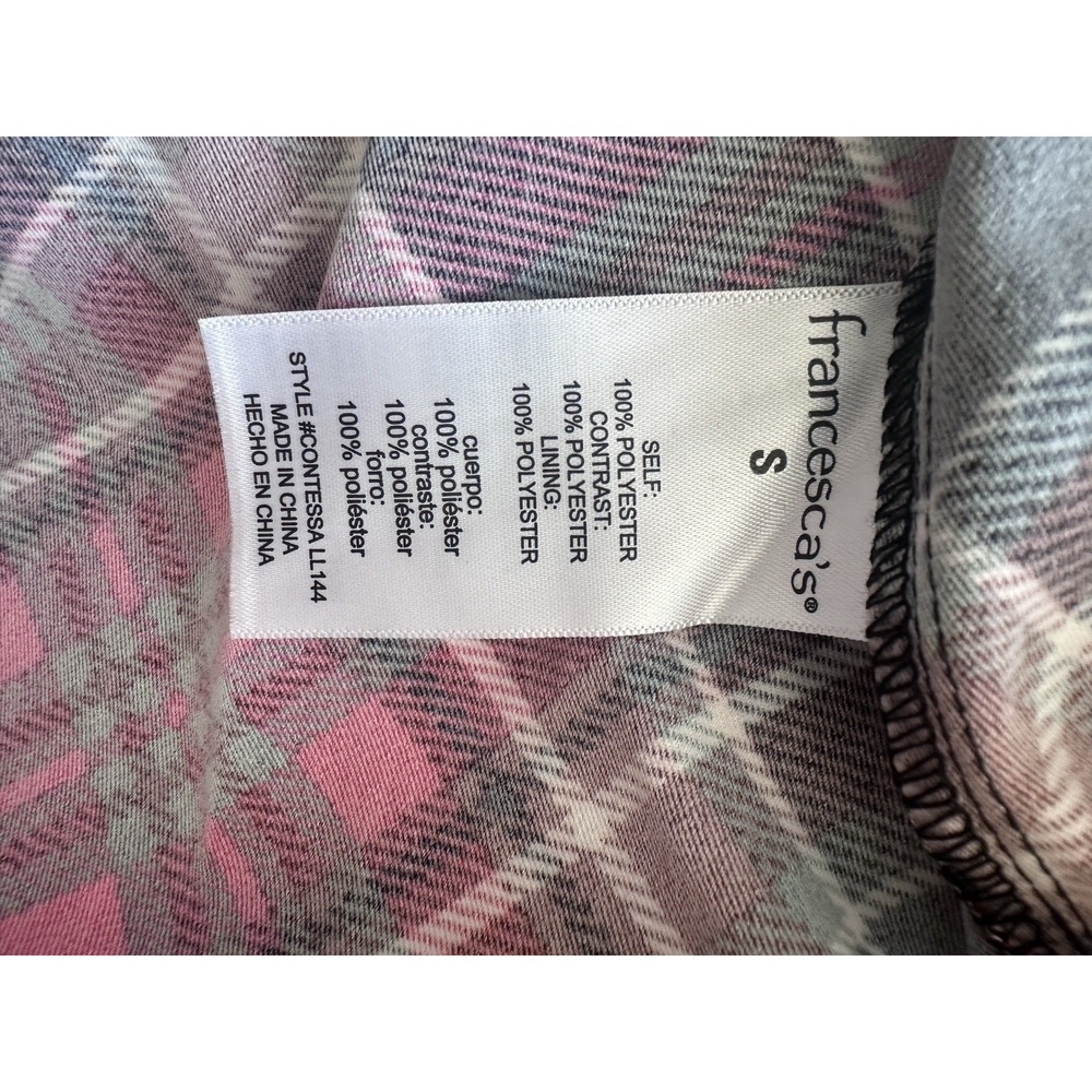 NWT Francesca's Women's Sz: S Charlotte Red Green Plaid Tiered Midi Dress - Picture 4 of 7